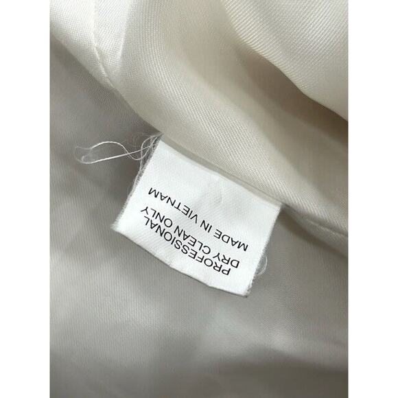 Oscar de la Renta Womens Fleece Jacket Button Down Wool Angora Cream Size 16 - Picture 10 of 16